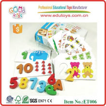 Nuevo juguete 10 piezas Números Partido Barato Bloque de madera para niños